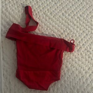 Revolve Superdown Linda Aysemtric Red Bodysuit